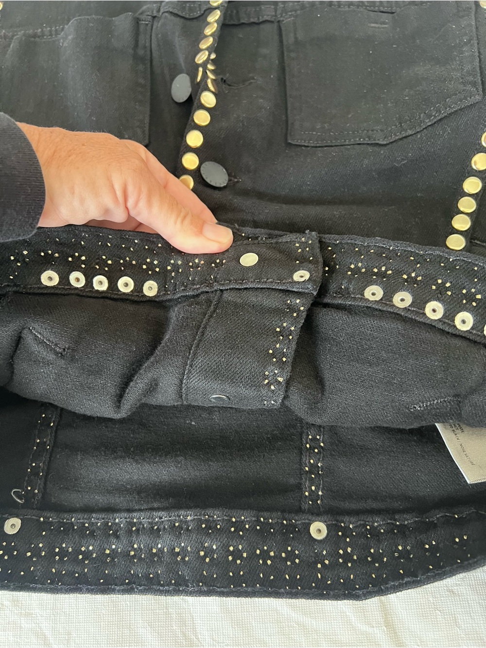 L'Agence Celine Studded Black Cropped Button Front Western Jacket Made USA Sz XS - Picture 8 of 14